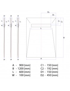 Komplett - Set: Duschelement Für Vinylboden Mit 4 - Seitigem Gefälle, Designrost "Ponente" Und Siphon 2 Komplett - Set: Duschelement Für Vinylboden Mit 4 - Seitigem Gefälle, Designrost "Ponente" Und Siphon 2