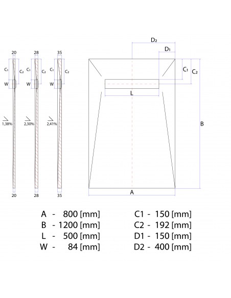 Duschelement - 80 - X - 120 - Cm - 4 - Seitiges - Gefaelle - Mit - Rinne - Wiper - Showerlay - Line - Premium - Pure - Fue...