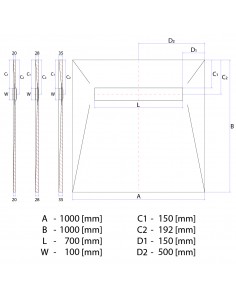 Komplett - Set: Duschelement Für Vinylboden Mit 4 - Seitigem Gefälle, Designrost "Mistral" Und Siphon 2