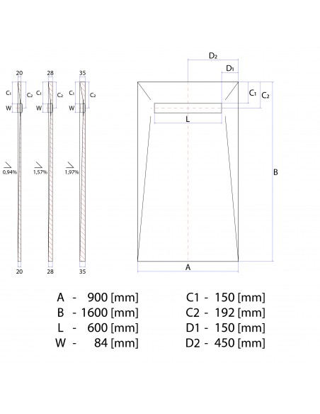 Duschelement - 90 - X - 160 - Cm - 4 - Seitiges - Gefaelle - Mit - Rinne - Wiper - Showerlay - Line - Premium - Pure - Fue...