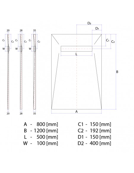 Duschelement - Fuer - Vinylboden - 80 - X - 120 - Cm - 4 - Seitiges - Gefaelle - Mit - Rinne - Wiper - Showerlay - Line - ...