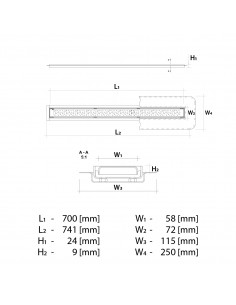 Komplett - Set: Linearer Ablauf Mit Sekundärentwässerung Und Designrost Mistral Brass ([surface]), Inklusive Siphon 2