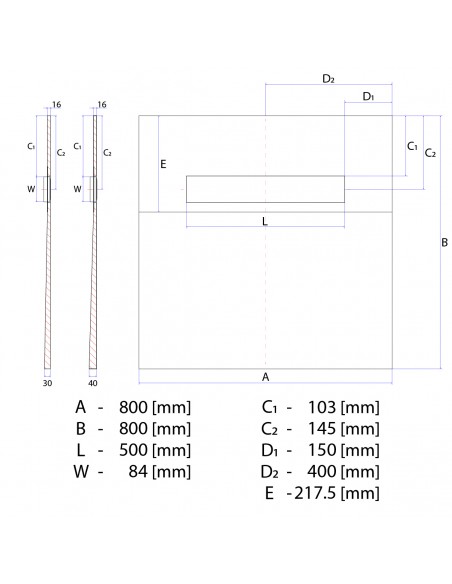 Duschelement - 80 - X - 80 - Cm - 1 - Seitiges - Gefaelle - Mit - Rinne - Wiper - Oneway - Line - Premium - Pure - Fuer - ...