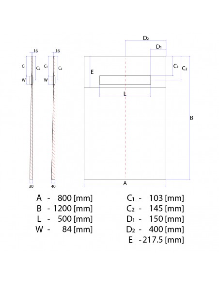 Duschelement - 80 - X - 120 - Cm - 1 - Seitiges - Gefaelle - Mit - Rinne - Wiper - Oneway - Line - Premium - Pure - Fuer -...