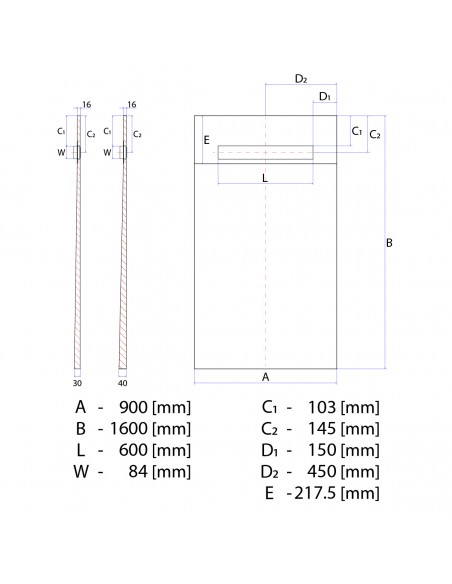 Duschelement - 90 - X - 160 - Cm - 1 - Seitiges - Gefaelle - Mit - Rinne - Wiper - Oneway - Line - Premium - Pure - Fuer -...