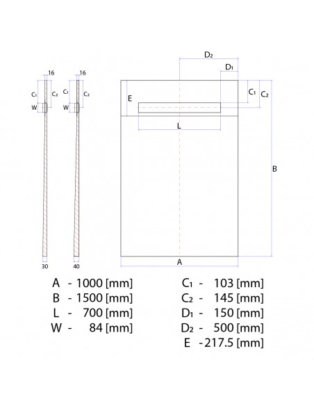 Duschelement - 100 - X - 150 - Cm - 1 - Seitiges - Gefaelle - Mit - Rinne - Wiper - Oneway - Line - Premium - Pure - Fuer....