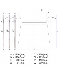 Komplett - Set: Befliesbares Duschelement Mit 4 - Seitigem Gefälle, Designrost Ponente Silver, Inklusive Siphon 2