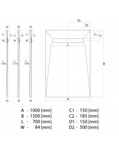 Komplett - Set: Befliesbares Duschelement Mit 4 - Seitigem Gefälle, Designrost Mistral Silver, Inklusive Siphon 2