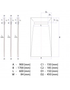 Komplett - Set: Befliesbares Duschelement Mit 4 - Seitigem Gefälle, Designrost Mistral Gold, Inklusive Siphon 2