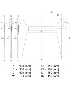 Komplett - Set: Befliesbares Duschelement Mit 4 - Seitigem Gefälle, Designrost Zonda Silver, Inklusive Siphon 2