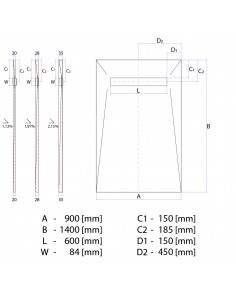 Komplett - Set: Befliesbares Duschelement Mit 4 - Seitigem Gefälle, Designrost Reversible Black, Inklusive Siphon 2 Komplett - Set: Befliesbares Duschelement Mit 4 - Seitigem Gefälle, Designrost Reversible Black, Inklusive Siphon 2