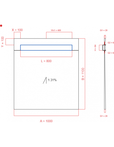 Showerlay Wiper 1 Way 1000 X 1100 Mm. . . 