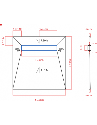 Showerlay Wiper 4 Way 898 X 900 Mm. . . 