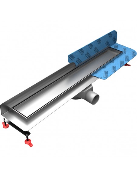 Komplett - Set: Linearer Ablauf Mit Wandaufkantung, Designrost "Pure" Und Siphon