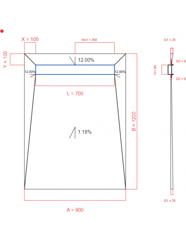 Showerbase Wiper 4 Way 900 X 1200 Mm. . . 