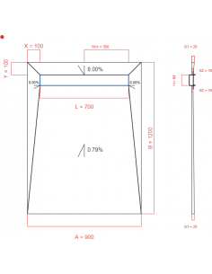 Showerbase Wiper 4 Way 900. . . 