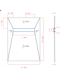 Showerbase Wiper 4 Way 900. . . 