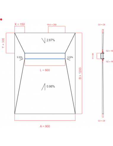 Showerbase Wiper 4 Way 900 X 1200 Mm. . . 