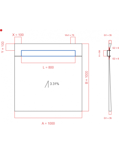 Showerlay Wiper 1 Way 1000 X 1000 Mm. . . 