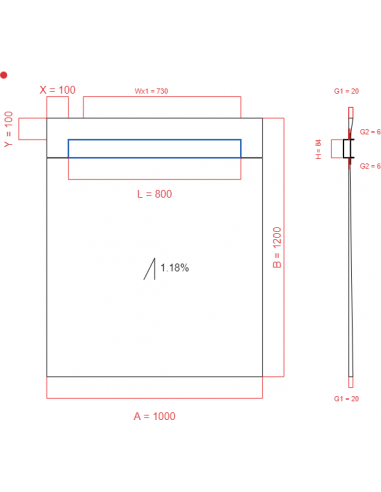 Showerlay Wiper 1 Way 1000 X 1200 Mm. . . 