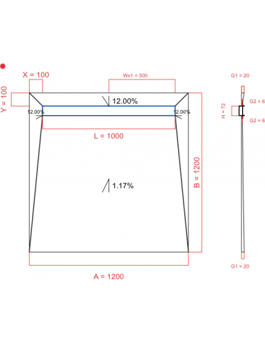 Showerlay Wiper 4 Way 1200 X 1200 Mm. . . 