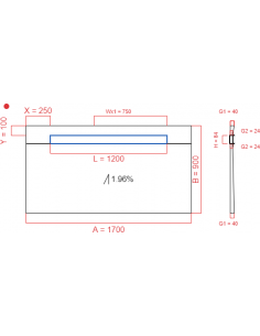 Showerlay Wiper 1 Way 1700. . . 