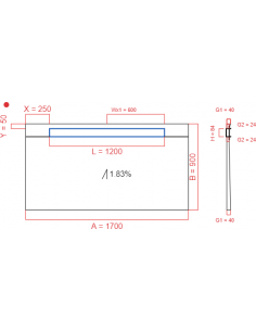 Showerlay Wiper 1 Way 1700. . . 