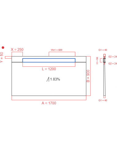 Showerlay Wiper 1 Way 1700 X 900 Mm. . . 