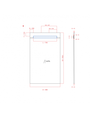 Showerlay Wiper 1 Way 900 X 1500 Mm. . . 