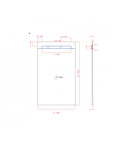 Showerbase Wiper 1 Way 900 X 1500 Mm. . . 