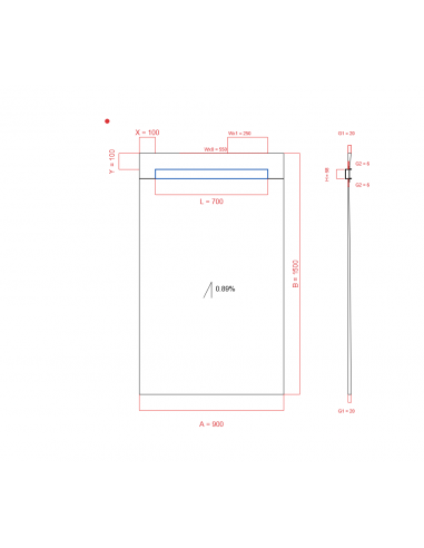 Showerbase Wiper 1 Way 900 X 1500 Mm. . . 