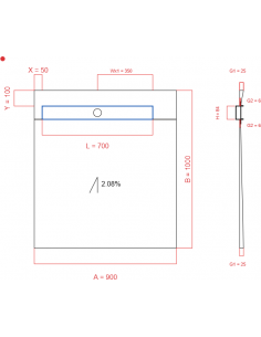 Showerlay Wiper 1 Way 900 X. . . 