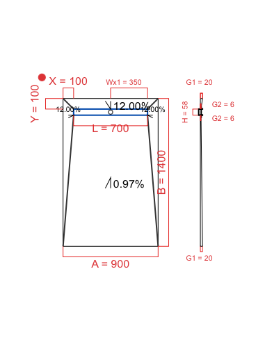 Showerbase Wiper 4 Way 900 X 1400 Mm. . . 