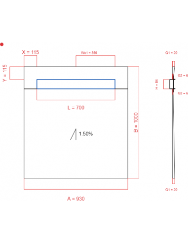 Showerlay Wiper 1 Way 930 X 1000 Mm. . . 