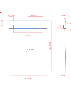 Showerlay Wiper 1 Way 900 X. . . 