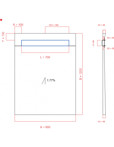 Showerlay Wiper 1 Way 900 X 1200 Mm. . . 