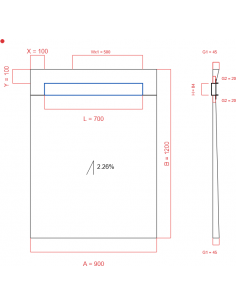 Showerlay Wiper 1 Way 900 X. . . 