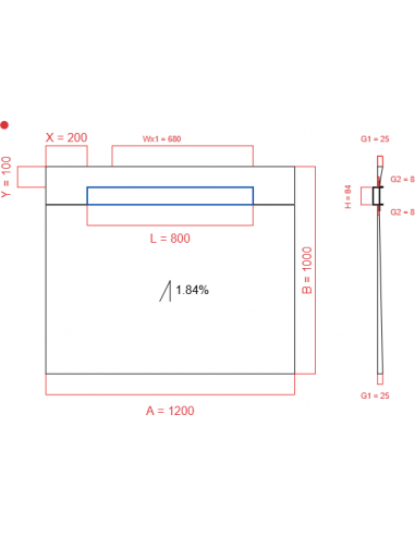 Showerlay Wiper 1 Way 1200 X 1000 Mm. . . 