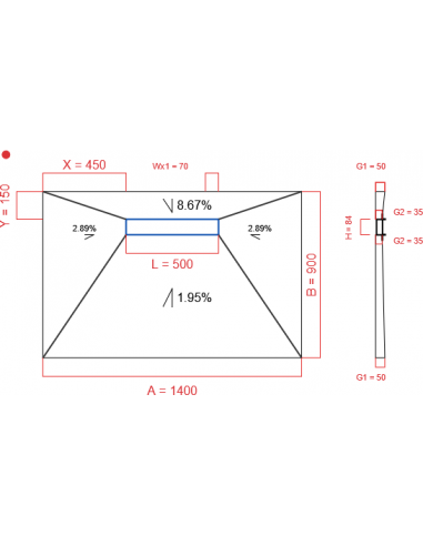 Showerlay Wiper 4 Way 1400 X 900 Mm. . . 