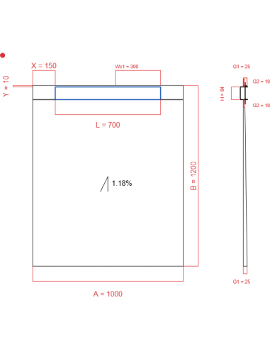 Showerlay Wiper 1 Way 1000 X 1200 Mm. . . 