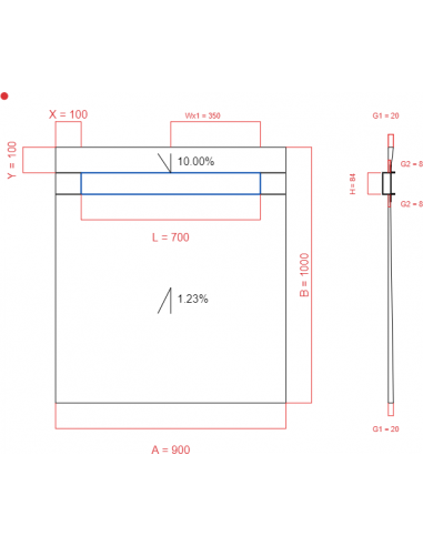 Showerlay Wiper 2 Way 900 X 1000 Mm. . . 