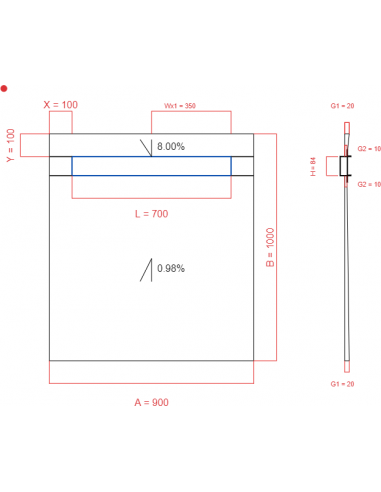 Showerlay Wiper 2 Way 900 X 1000 Mm. . . 