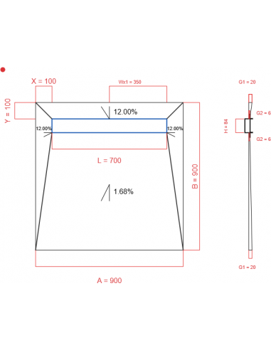 Showerbase Wiper 4 Way 900 X 900 Mm. . . 