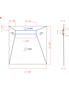 Showerbase Wiper 4 Way 900. . . 