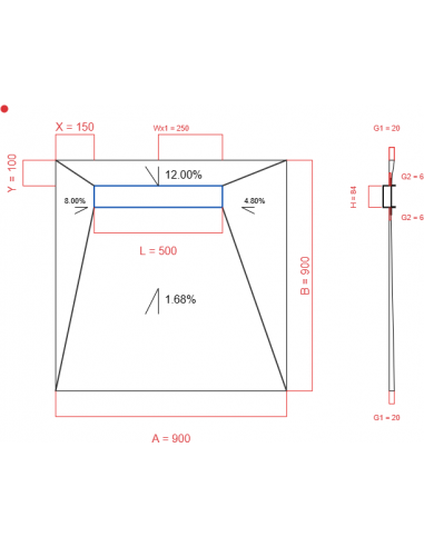Showerbase Wiper 4 Way 900 X 900 Mm. . . 