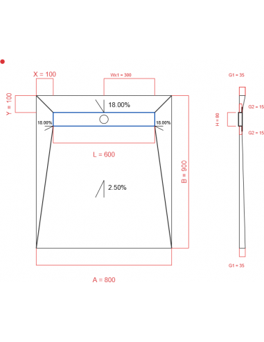 Showerbase Wiper 4 Way 800 X 900 Mm. . . 