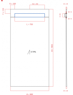 Showerlay Wiper 1 Way 900 X. . . 