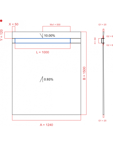 Showerbase Wiper 2 Way 1240 X 1500 Mm. . . 