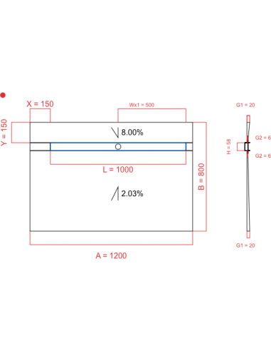Showerbase Wiper 2 Way 1200 X 800 Mm. . . 