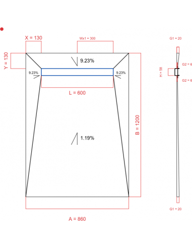 Showerlay Wiper 4 Way 860 X 1200 Mm. . . 